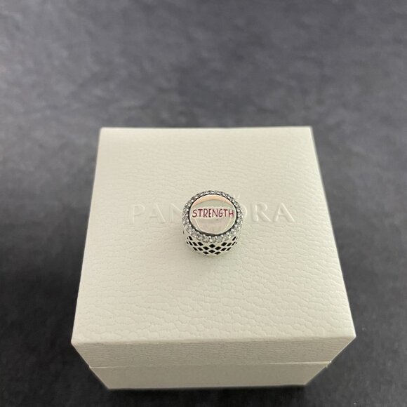 Pandora Breast Cancer Ribbon of Strength Dangle Charm - Picture 3 of 12